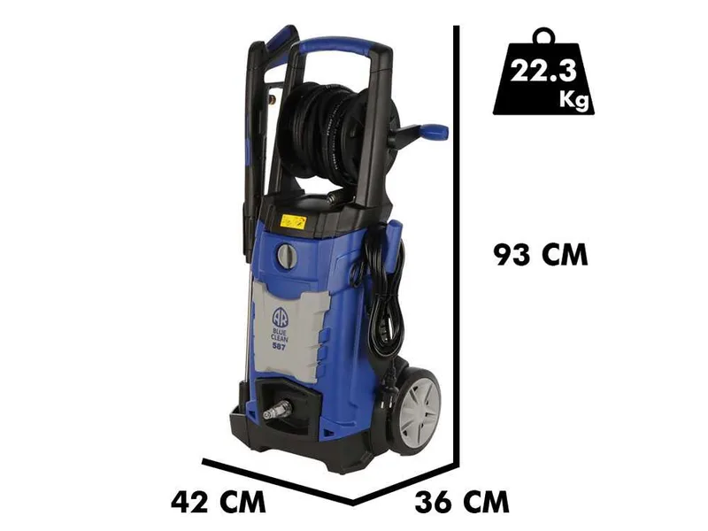 Annovi & Reverberi Blue Clean 587 - Nettoyeur haute pression à eau froide - 160 bar max - Débit 7.6 l/min