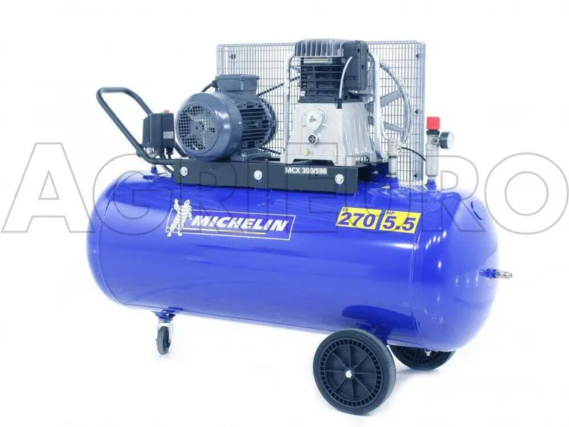Michelin MCX 300 598 - Compresseur d'air électrique à courroie - Moteur 5.5 CV - 270 L