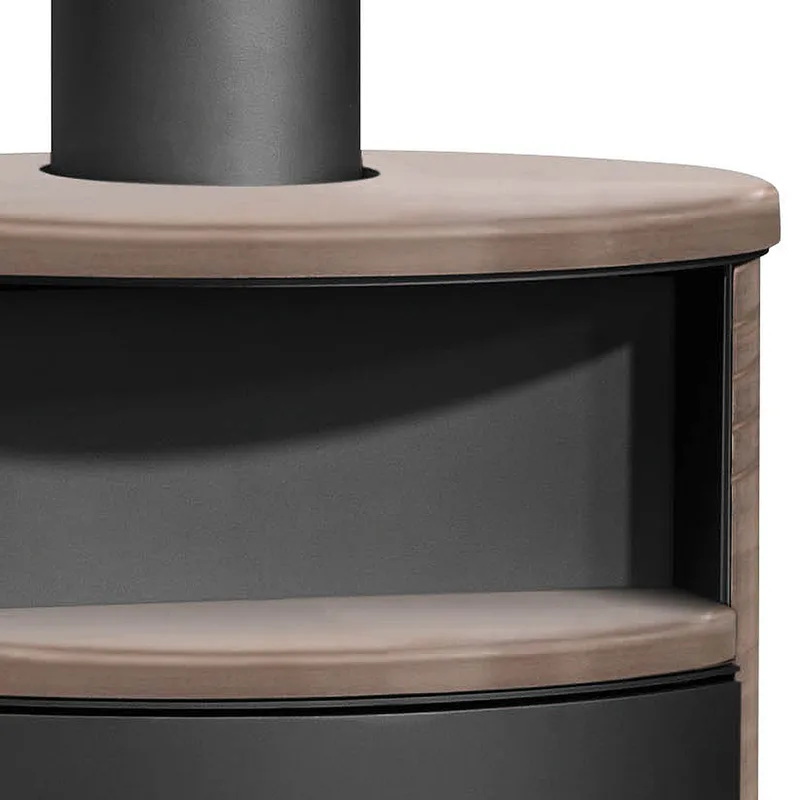 Justus Island 5 2.0 Poêle à bois Acier Noir / Céramique Grappa