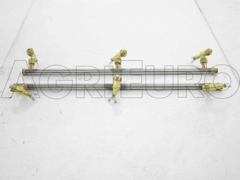 Couple de rampes inox de désherbage avec Jets papillon laiton 3+3 équipé de supports INOX