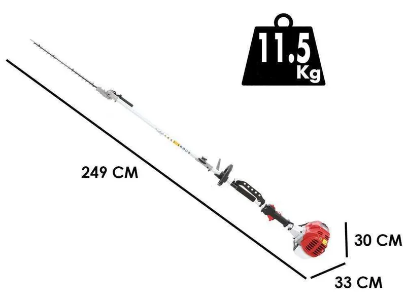 GeoTech GT-2 52 L - Taille-haie thermique sur perche de rallonge - Lamier de 56 cm