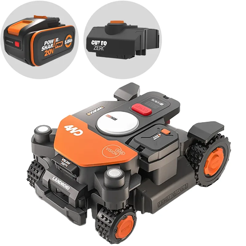 Worx Landroid Vision Cloud WR342E - Robot tondeuse 4WD - Sans installation - Cut-to-Zero inclus