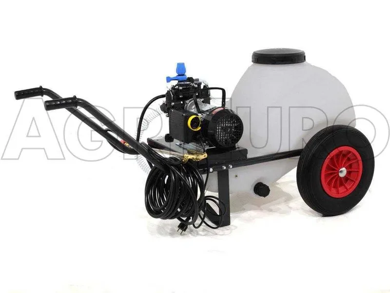 Groupe motopompe de pulvérisation Comet MC 25 - moteur monophasé sur chariot avec cuve 80l