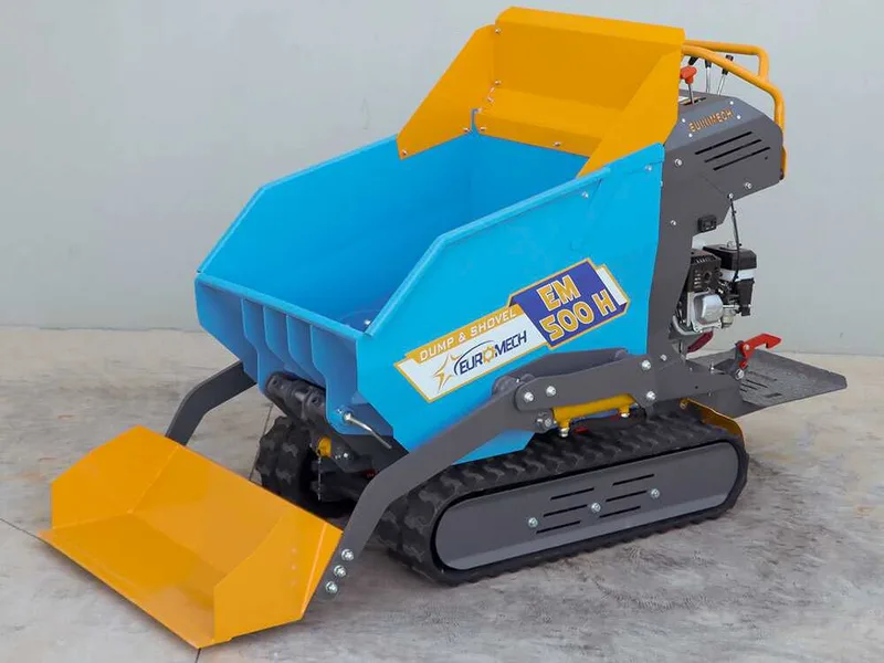 EuroMech EM500H-Dump & Shovel - Brouette motorisée dumper hydraulique 500 kg avec godet de chargement - Transmission hydrostatique