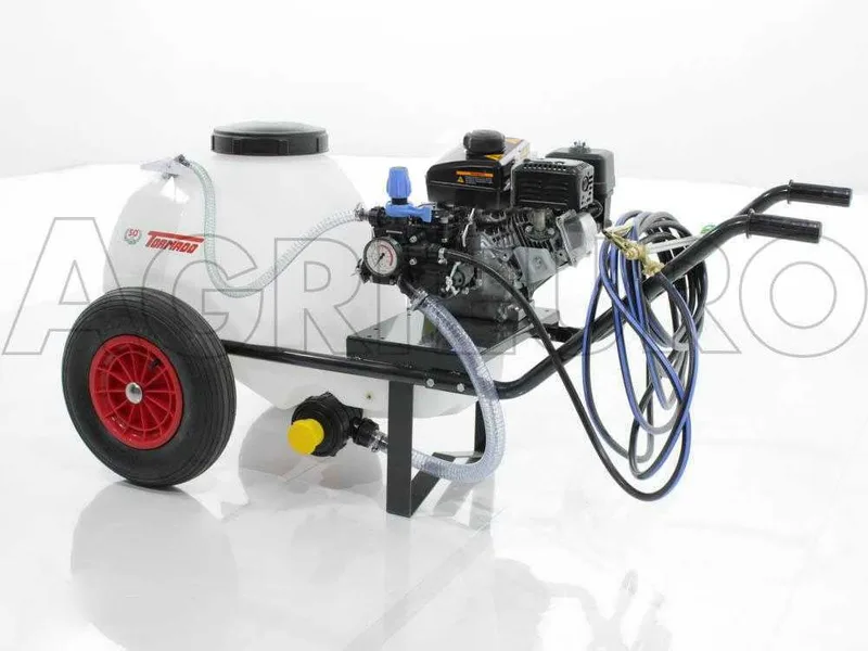 Groupe motopompe de pulvérisation Comet MTP MC 25 - Loncin 148F-2 sur châssis avec cuve 80 lt