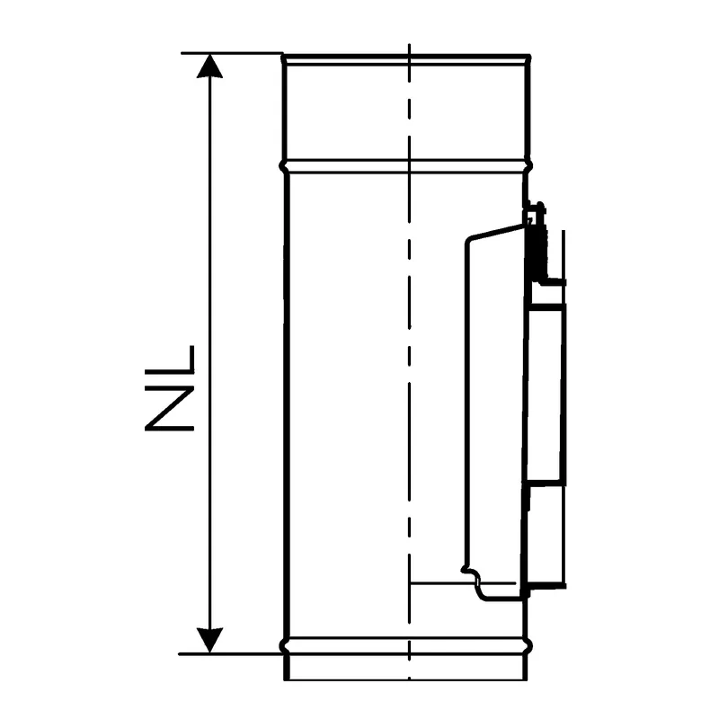 Schiedel Raccord de porte de ramonage PPL carré avec barrière anti-condensats 1,0 Ø 180 mm