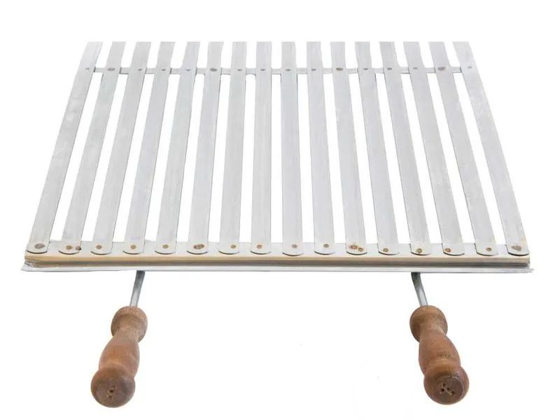 Cruccolini - Grille en acier inoxydable - Poignées en bois anti-brûlures