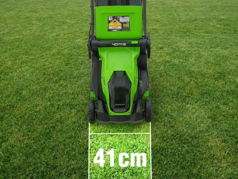 Greenworks MO40L413-01 - Tondeuse à gazon à batterie - 40 V/4 Ah - Largeur de coupe 41 cm