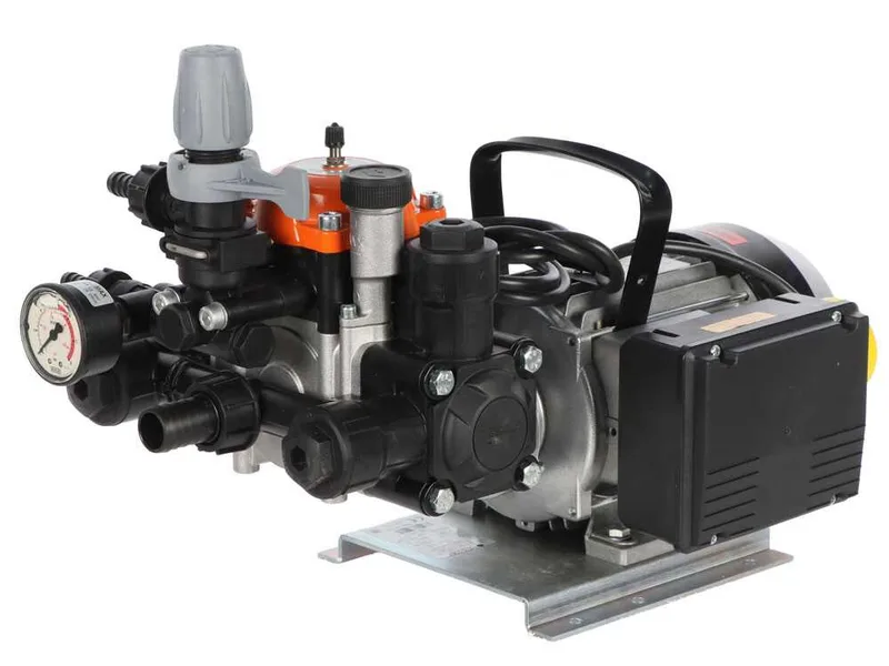 Kit motopompe électrique de pulvérisation avec chariot - Comet MTP BPX25 PA6 - Pour produits chimiques et acides