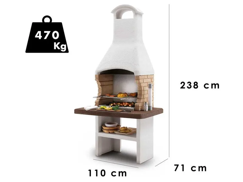 Palazzetti Brest 3 - Barbecue à bois et charbon en maçonnerie