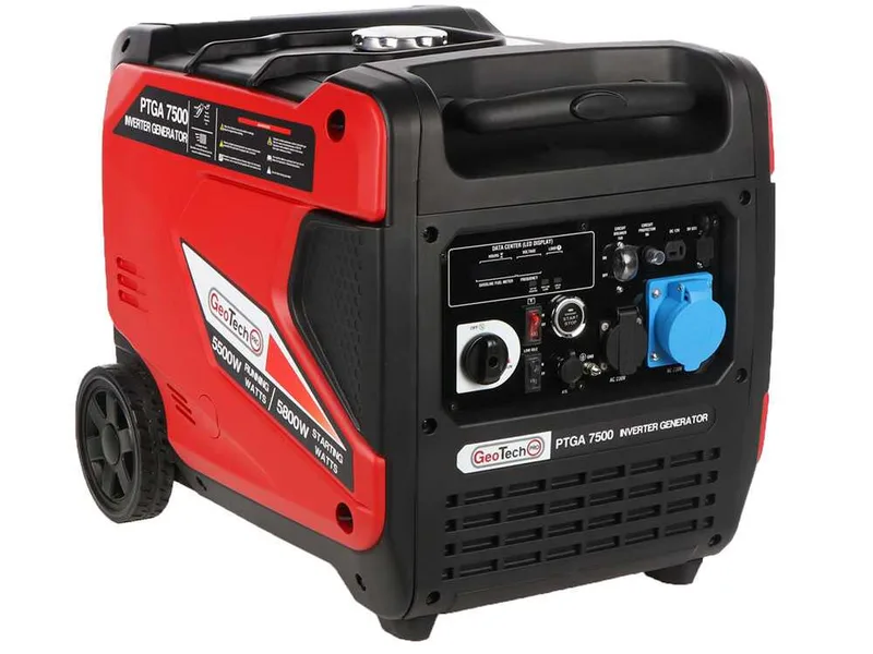 GeoTech Pro PTGA 7500 - Groupe électrogène inverter insonorisé sur chariot 5,8 kW - Continu 5,5 kW Monophasé