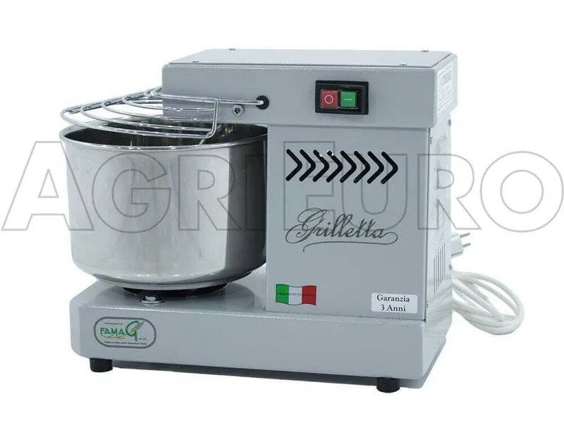 Pétrin à spirale électrique - Famag Grilletta IM 5 Color - Grise 5 kg - 8 L