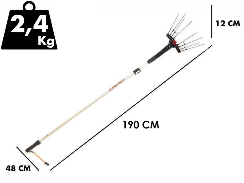 Castellari Vertigo C 12V - Peigne vibreur électrique à batterie de type automobile avec câble inclus - Perche aluminium télescopique 190/240 cm