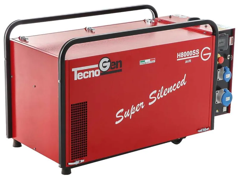 TecnoGen H8000SS/A - Groupe électrogène insonorisé à essence 5.8 kW - Continu 5.2 kW Monophasé + ATS+ ATS