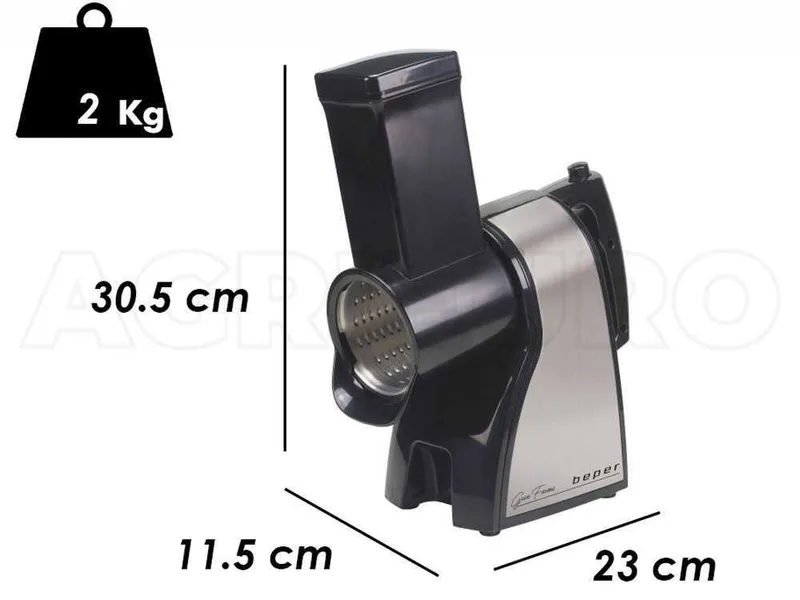 Beper BP 400 - Râpe à fromage et légumes électrique - Moteur électrique de 430 Watts