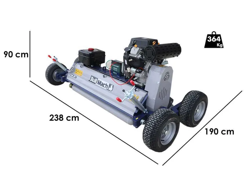 BullMach PAN 150 L - Tondeuse débroussailleuse tractée pour quad - Loncin LC2V80FD