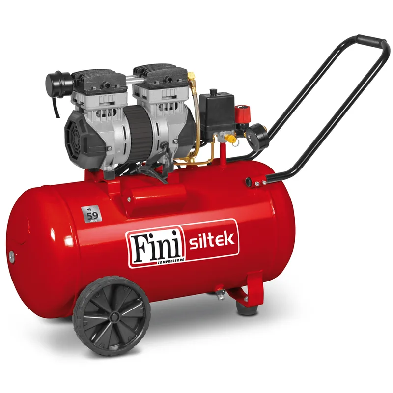 Fini Siltek 50 - Compresseur d'air électrique monophasé, oil-less - Moteur 1.3 CV - 50 L