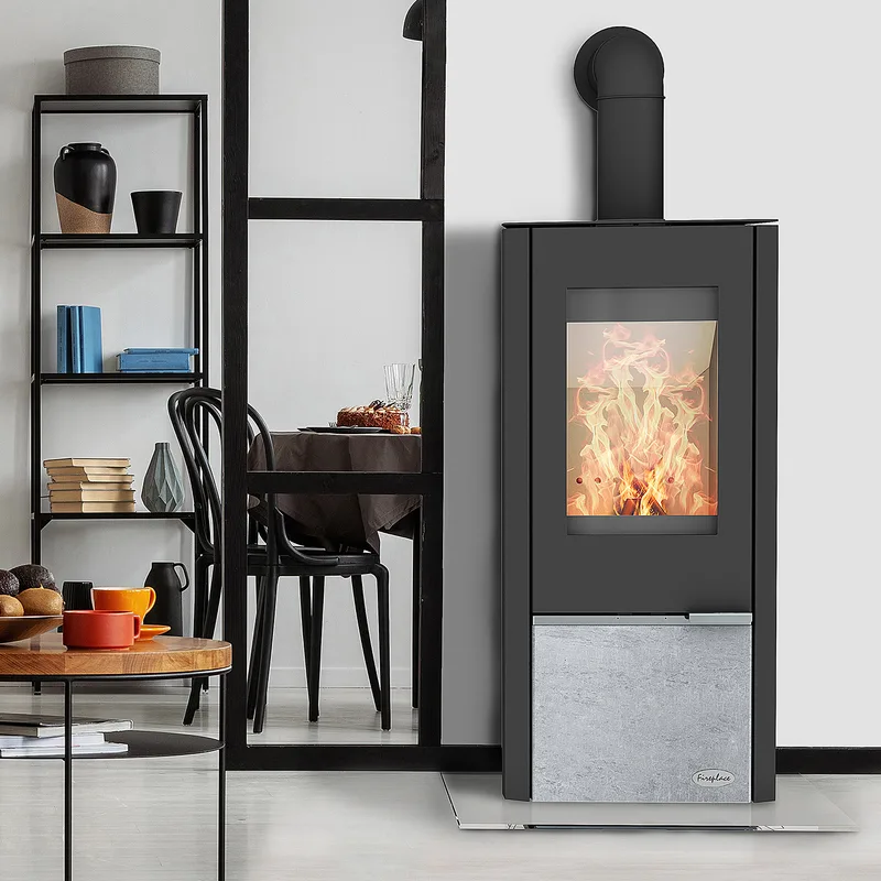 Poêle à bois Kingstone en acier avec insert en stéatite