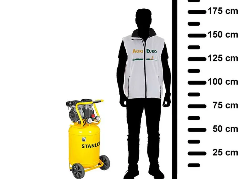 Stanley DST 150/8/50 - Compresseur d'air électrique vertical monophasé , oil-less - Moteur 1.3 CV - 50 L