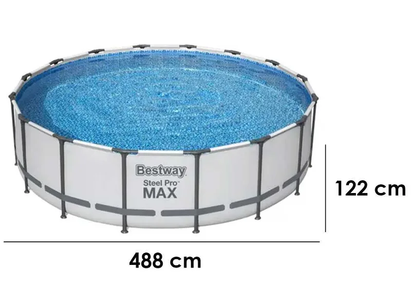 Bestway Steel Pro max 5612Z - Ø488x122 cm - Piscine ronde pour 9-10 personnes