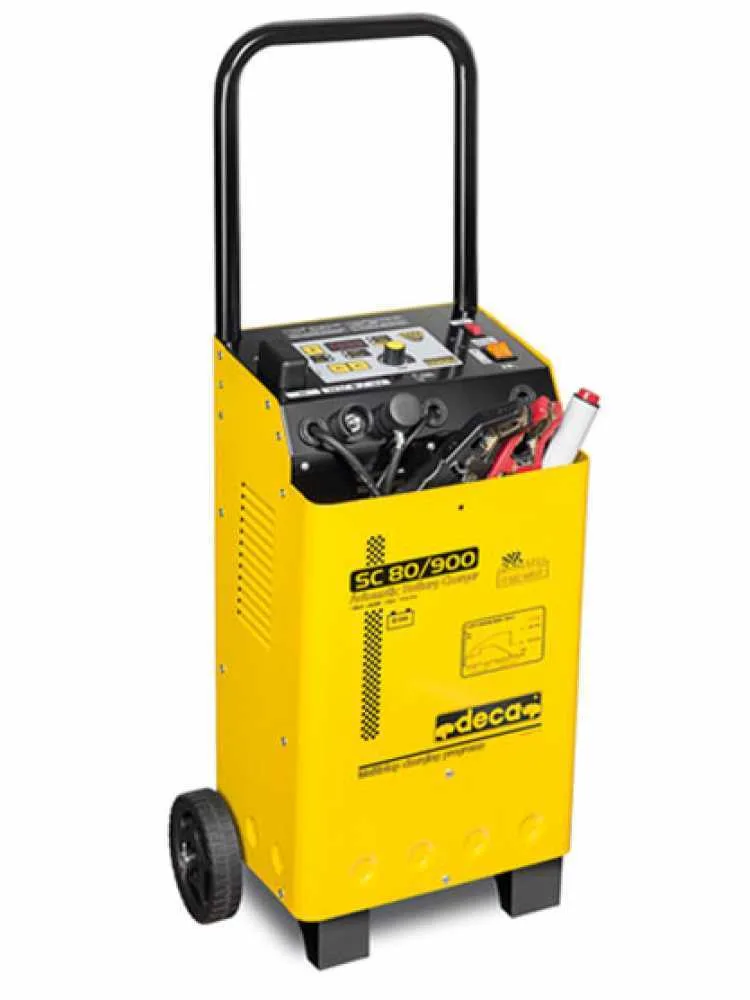 Deca SC 80/900 - Chargeur de batterie/démarreur 12-24V avec microprocesseur - monophasé - sur chariot