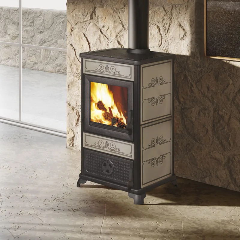 EK63 Fancy Evo Poêle à bois céramique gris tourterelle