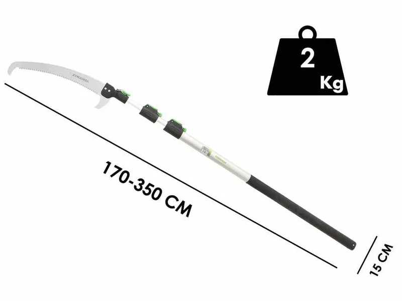 Scie de jardin Verdemax + Perche télescopique 3 sections 130-310 cm