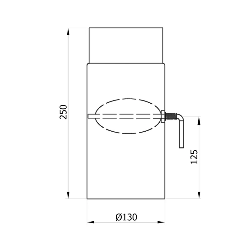 Raik Basic régulation de tirage 130mm gris fonte L: 250mm pour tuyau de fumée / conduit de fumée