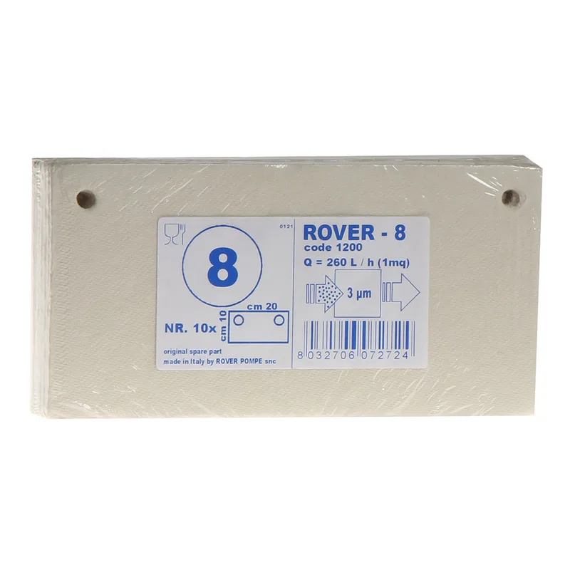 Type 8 - Cartons filtrants pour pompe-filtre Pulcino – 20x10 cm - 10 pièces