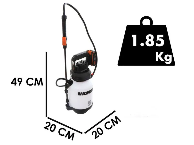 Pulvérisateur à bretelle WORX WG829E - Batterie de 20V - 2Ah