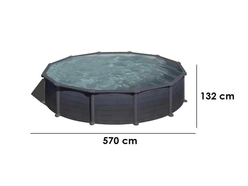 Gre Granada Ronde Ø550 x 132 cm - Piscine hors-sol en acier