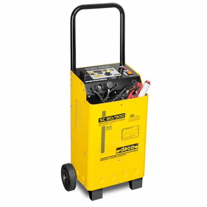 Deca SC 80/900 - Chargeur de batterie/démarreur 12-24V avec microprocesseur - monophasé - sur chariot