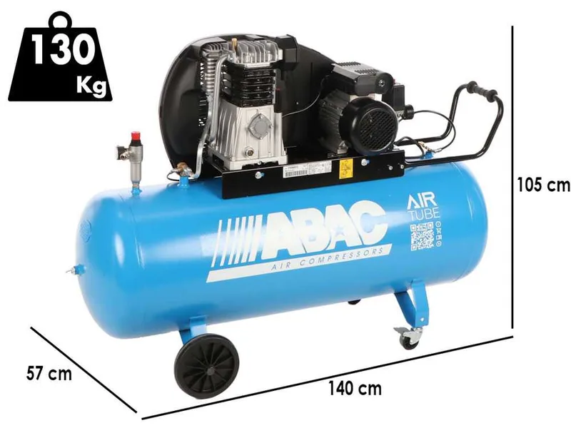 ABAC EXP A49B 200 CM3 - Compresseur d'air électrique monophasé à courroie - Moteur 3 CV – 200 lt