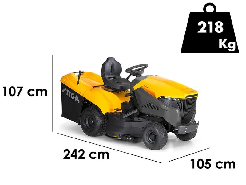 Stiga Estate 798 W - Tracteur tondeuse - Transmission hydrostatique - Bac de ramassage - Mulching