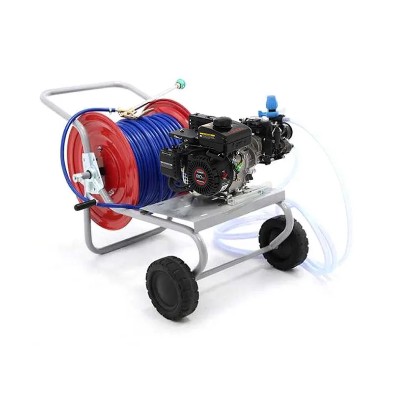 Groupe Motopompe de pulvérisation Comet MTP MC 25 moteur 4 temps Loncin 148F-2 et chariot