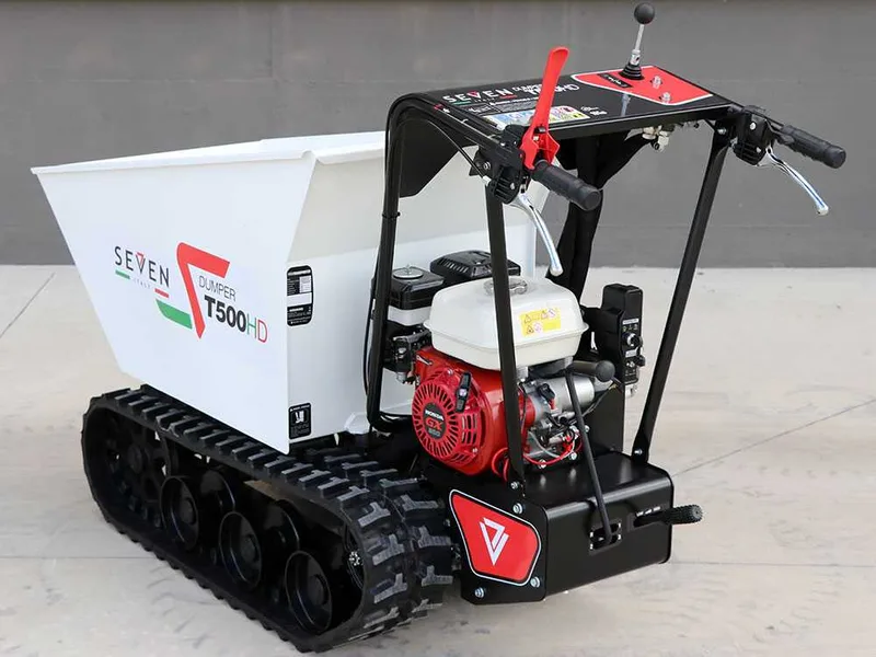 Brouette à chenilles Seven Italy T500HD GX-E - caisson dumper hydraulique - charge 500 kg