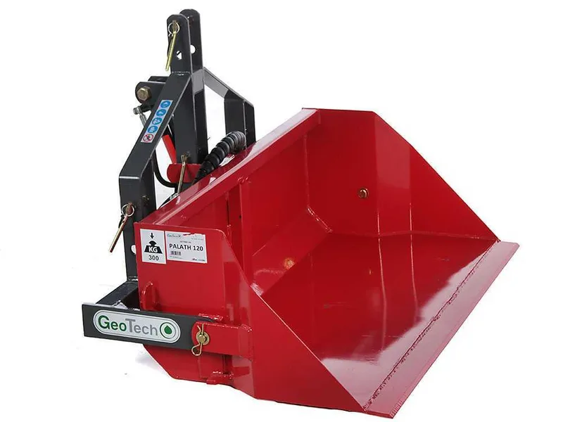 Godet arrière hydraulique pour tracteur GeoTech de 120 cm - Série médium - Charge 300Kg