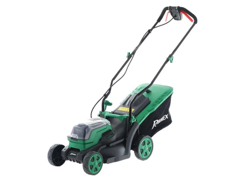 Tondeuse à poussée à batterie RIBIMEX PRBAT20-TON33 - Batterie de 2x20V 4Ah - Largeur de coupe 34 cm