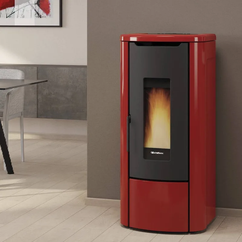 Extraflame rosanna idro 5.0 - Rouge bordeaux poêle à granulés bouilleur evolution line