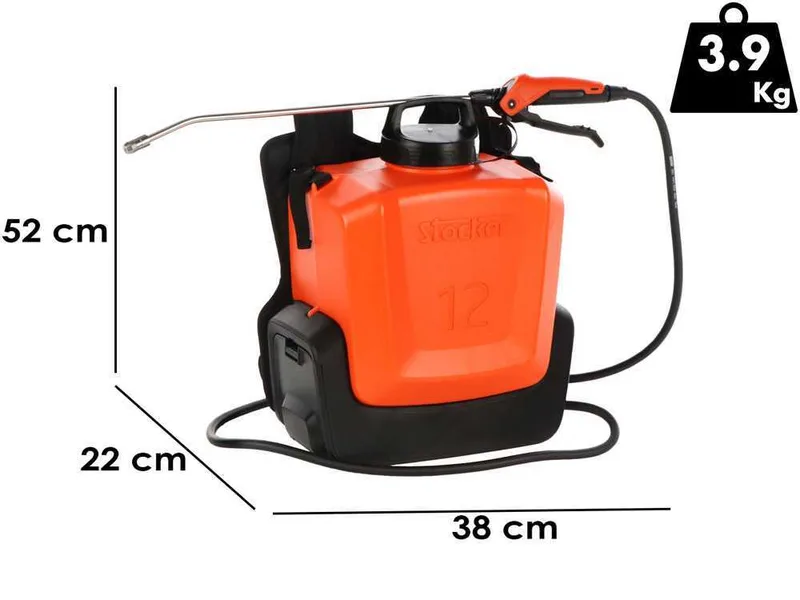 Stocker Ergomist 12 - Pompe de pulvérisation à dos à batterie - Cuve 12 L - 21 V 4 Ah