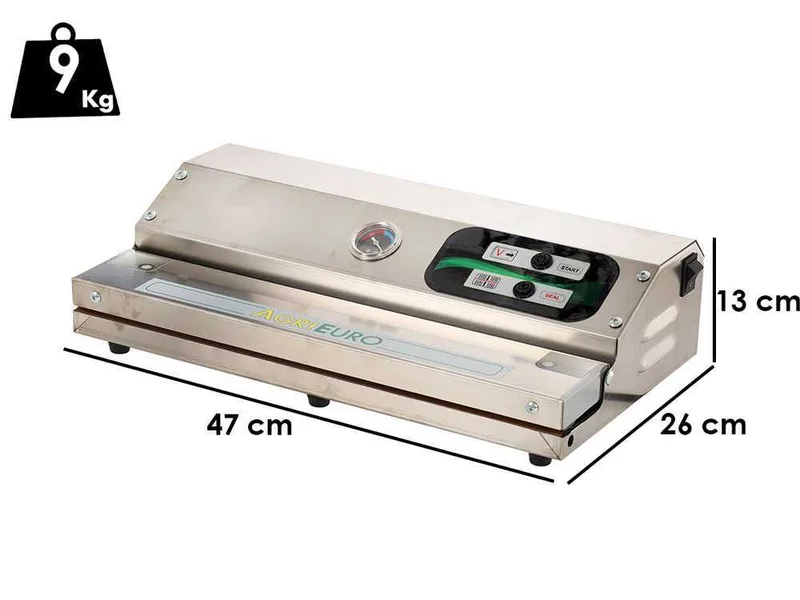 BIG Euro 460 INOX - Machine sous vide + vacuomètre - Barre de soudure de 47 cm