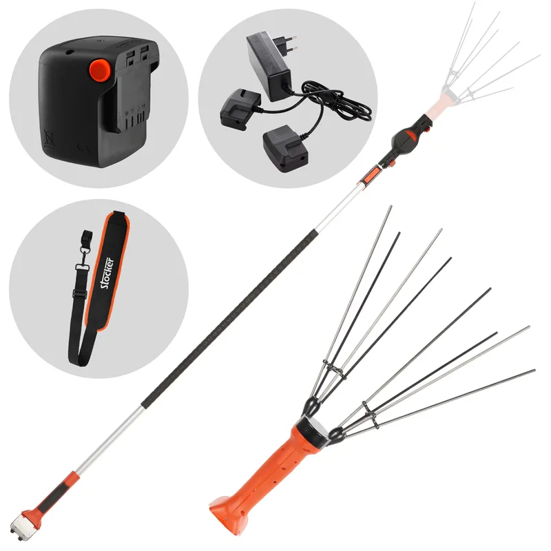 Stocker Magma E-35 21 V - Peigne vibreur manuel à batterie + perche de rallonge 205-325 cm - 21 V 4 Ah