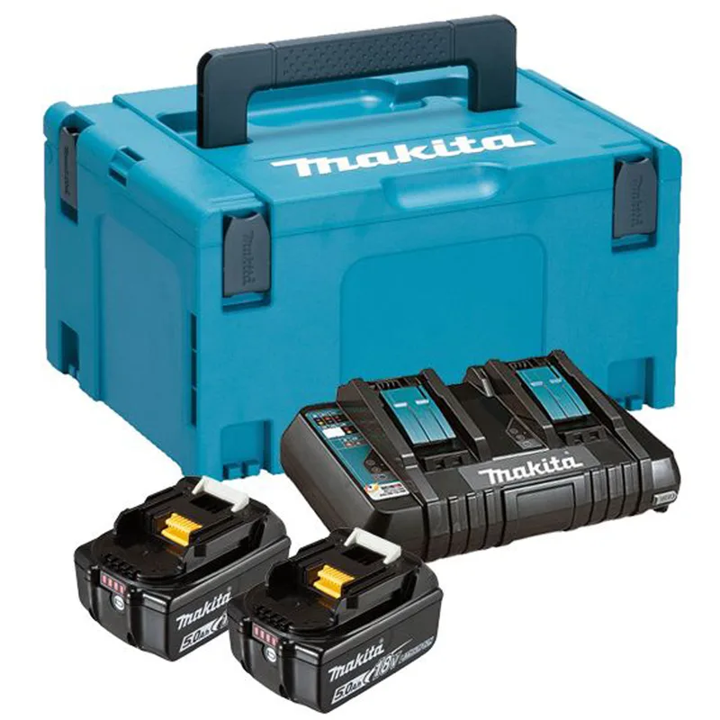 Chargeur de batterie Makita + 2 batteries 18V 5ah avec coffret