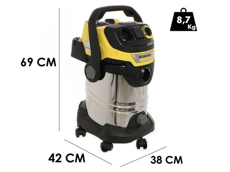 Karcher WD 7 Control P S 30/6/35/T - Aspirateur eau et poussières - Cuve inox 30 L - 1400 W