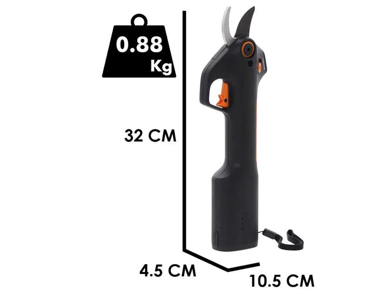 Fiskars ePruner M Bypass - Sécateur de taille avec batterie intégrée - 8 V 4 Ah - Diamètre de coupe 25 mm