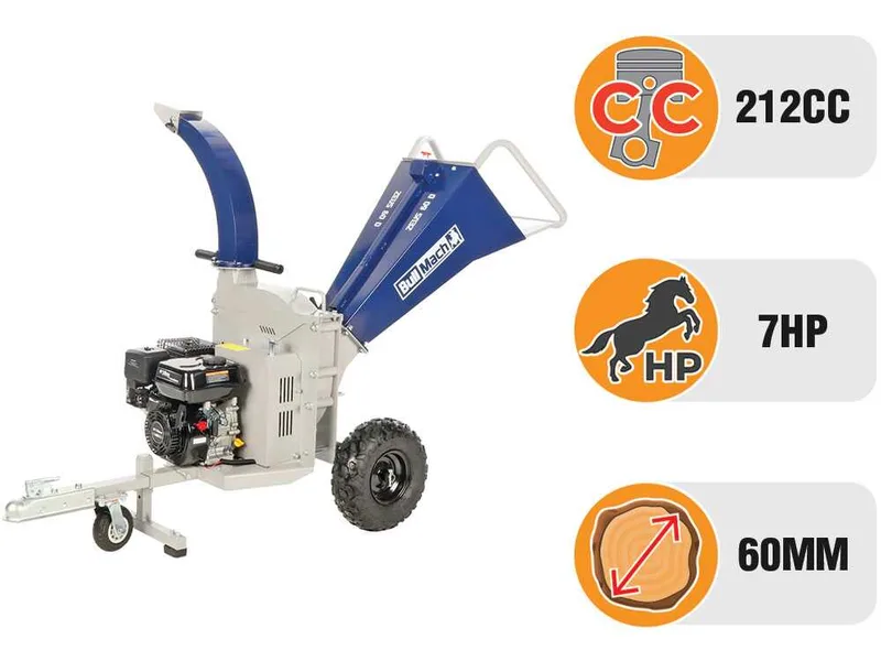 BullMach ZEUS 60 D - Broyeur de branches thermique - Moteur Ducar DH212