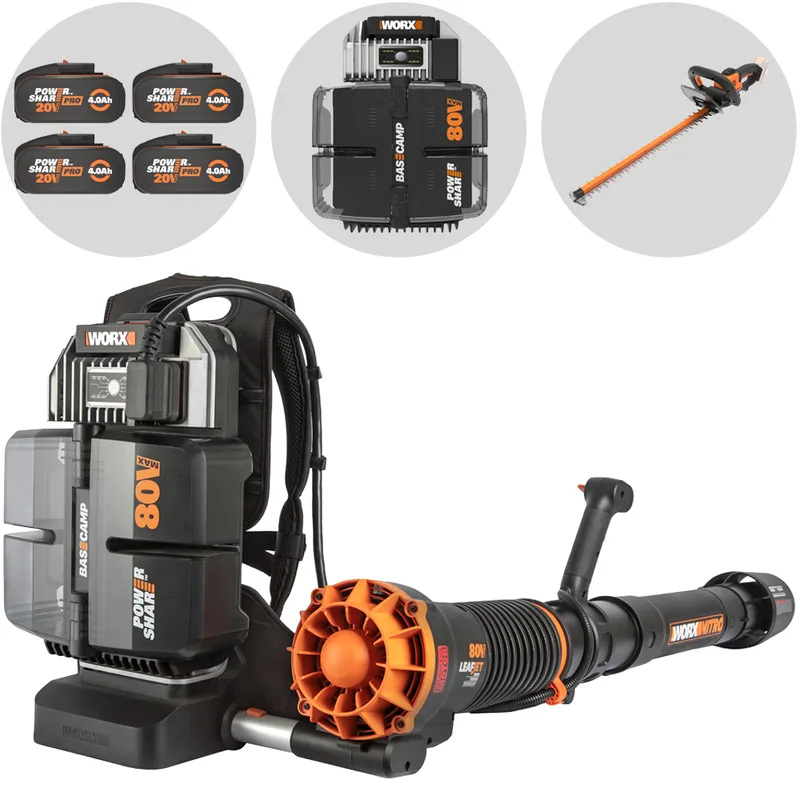 Worx Nitro WG572E - Souffleur à dos à batterie - 4x20V/4Ah