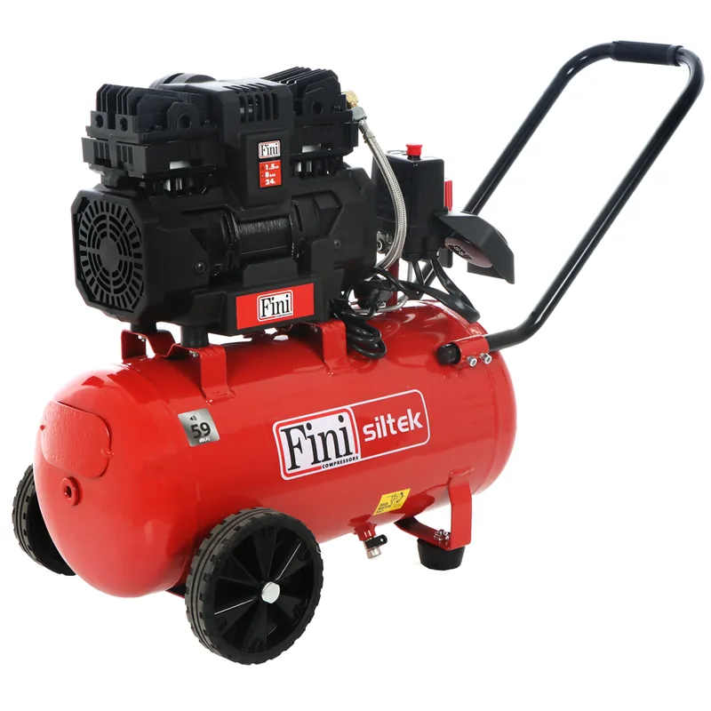 Fini Siltek TB 24 - Compresseur d'air électrique monophasé, oil-less - Moteur 1.5 CV - 24 L