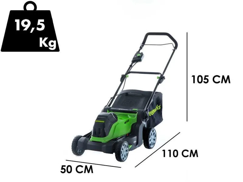 Greenworks G48LM41ST25K2X - Kit Tondeuse à gazon à batterie + Coupe-bordure à batterie - 48V - 2x 24V/2Ah