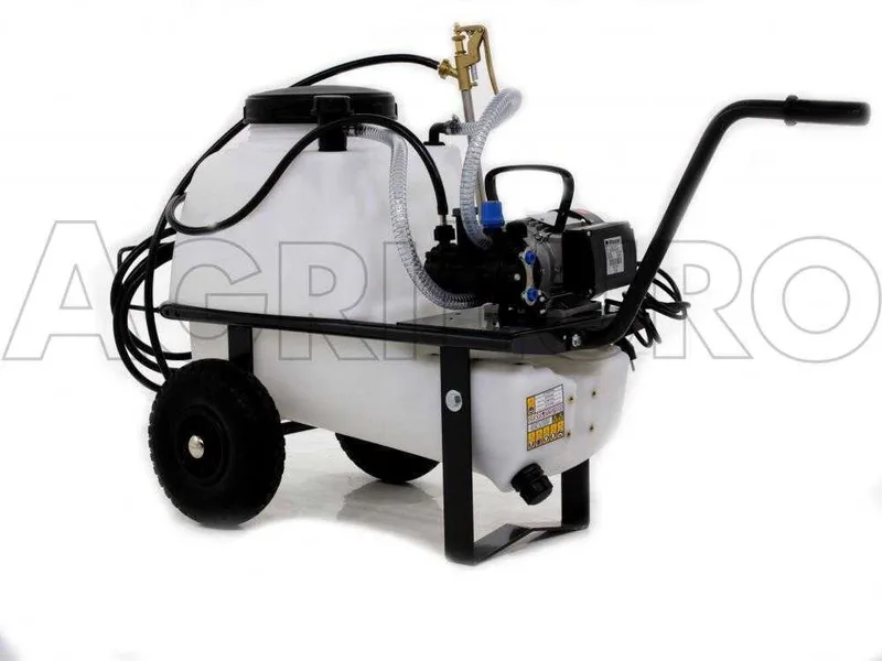 Groupe motopompe de pulvérisation Comet MC 18 - moteur électrique monophasé sur chariot cuve 50 L